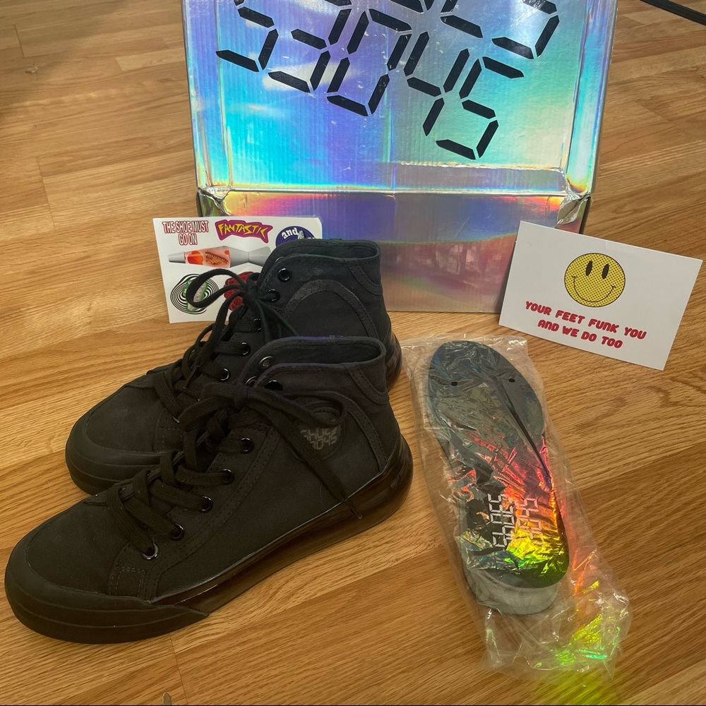 53045 SHOES Black High Top Sneakers - Picture 3 of 9